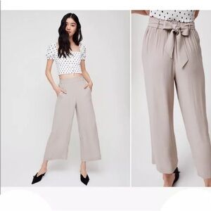Aritzia Wilfred Crepe High Waisted Wide Leg Pants‎ Sz XS Clean Girl Neutral